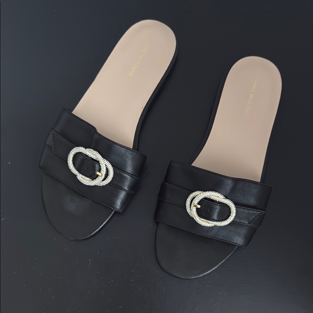 Stuart Weitzman Black Sandals with Elegant Straps